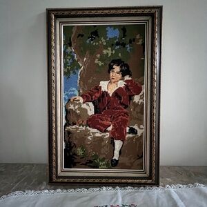 Framed Tapestry Needlework Art
